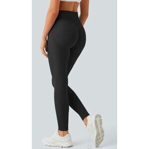 Halara So Cinched High Waisted Butt Lifting Leggings Sz Small 7/8 Black Womens